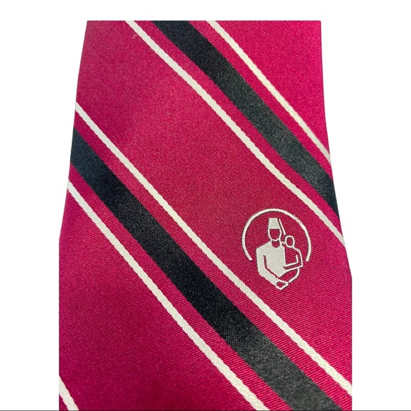 Shriner/Noble/Shrine Necktie Burgundy with Black and White Stripes NWOT Tie - Picture 4 of 9